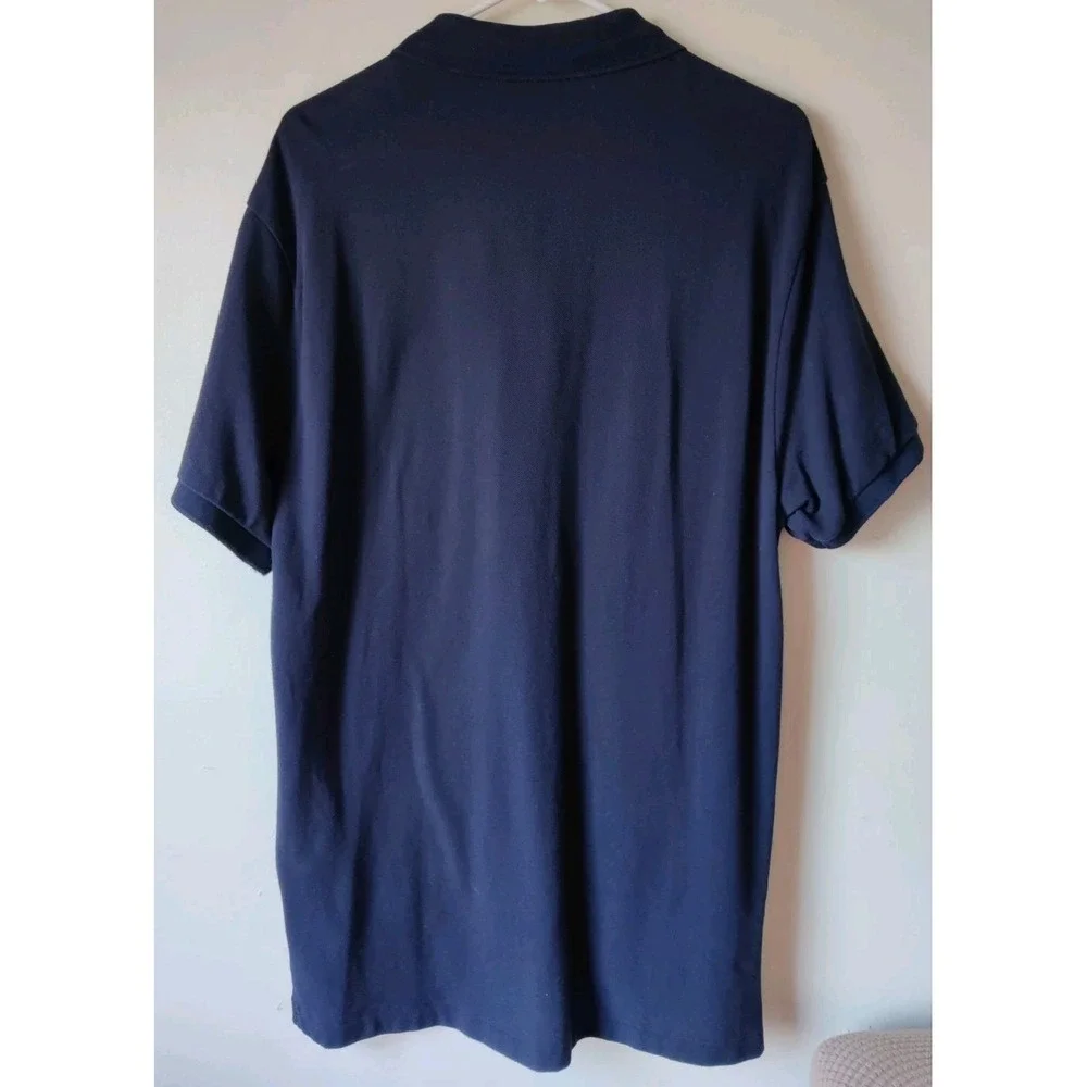 Polo Ralph Lauren Golf Shirt Embroidered Flag Logo Navy Blue 100% Cotton Size‎ L